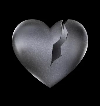 Stone broken heart Stock Illustration