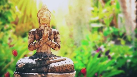 Stone Buddha Statue Stock Footage 70719902