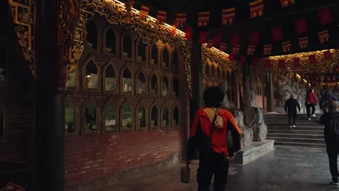 Stone Buddha Statues Inside Ba Dinh Pagoda Complex, Hanoi, Vietnam Stock Footage 329747704