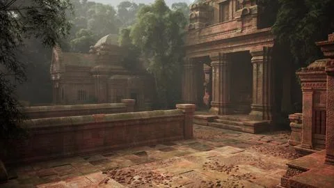 Stone Building and Trees in Background Ilustración de archivo