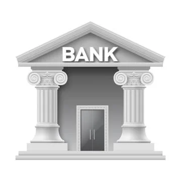 Stone building of bank Stock Illustration