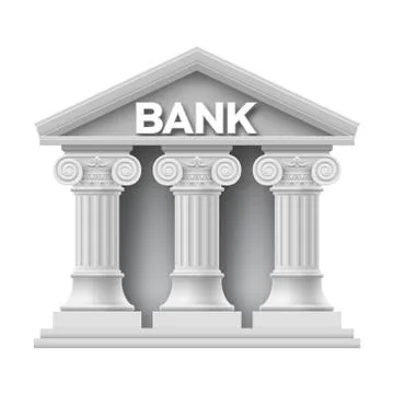 Stone building of bank Stock Illustration