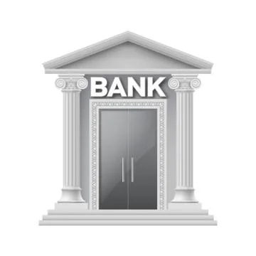 Stone building of bank Stock Illustration