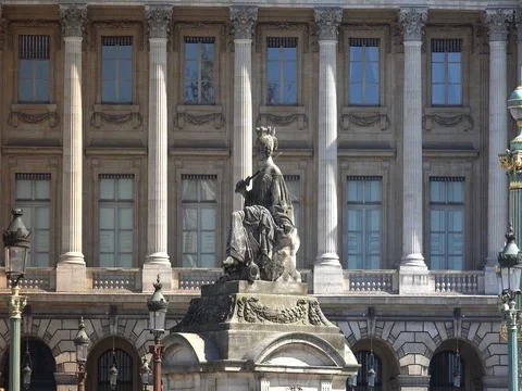 Stone building in Luis Quinze style served as The French Naval Ministry  Stock Footage 78269823