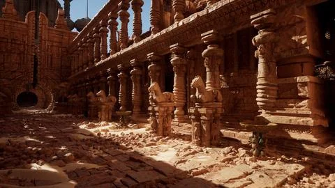 Stone Building With Pillars Ilustración de archivo