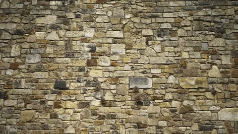 Stone built wall forming part of a building with really nice detail Video stock 117433283
