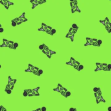 Stone burier tractor vector seamless pattern Stock Illustration