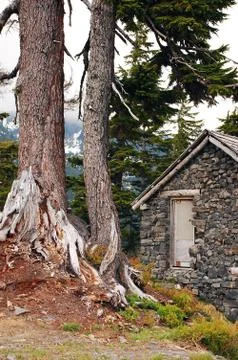 Stone cabin Stock Photos