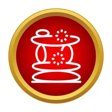 Stone cairn balancing icon in red circle Stock Illustration