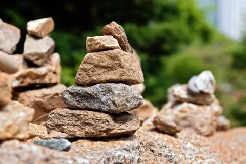 Stone cairns Stock Photos
