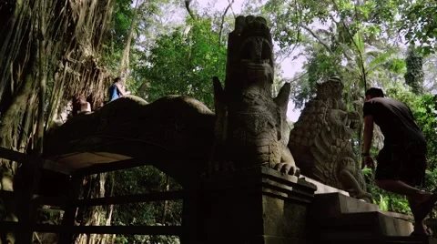 Stone carved bridge Stock Footage 56235716