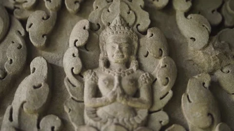 Stone carved Buddha Stock Footage 200632491