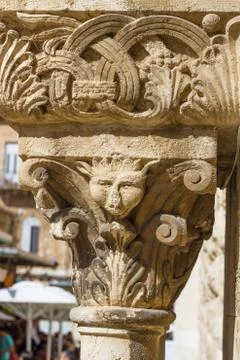 Stone carving column . Stock Photos