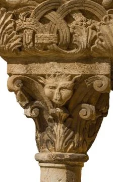 Stone carving column . Stock Photos