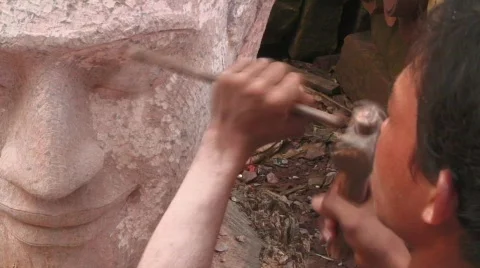 Stone carving Video stock 528320