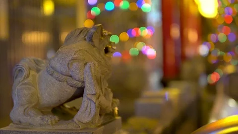 Stone carvings and classical architecture in Asian temple. Stock Footage 95901722