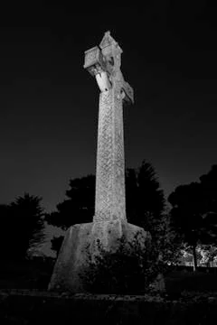 Stone celtic cross Stock Photos