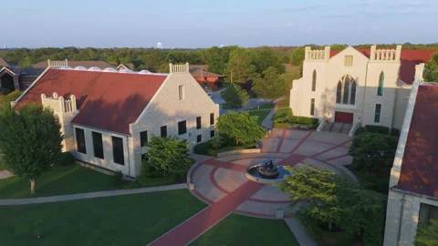 Stone Chapel Building Set Within University Grounds Stock Footage 328641063