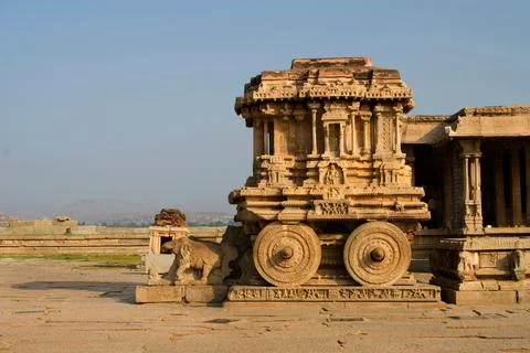 Stone Chariot at Vittala temple, Hampi, Karnataka, India Stock Photos