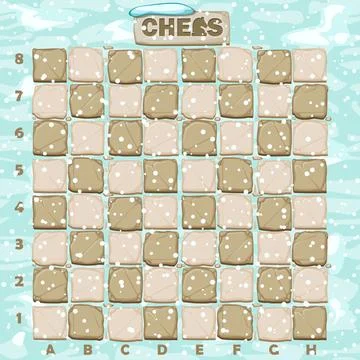 Stone chess board on a background of snow. Stock Illustration