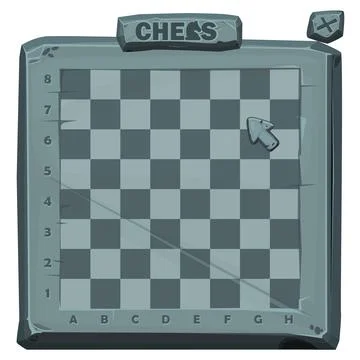 Stone Chessboard for 2D game. Vector Chess board Stock Illustration