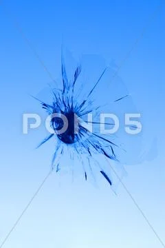 Stone chip in windscreen Stock Photos