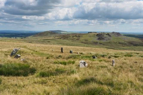 Stone circle of Bed Arthur, the grave of Arthur, Carn Bica, Pembrokeshire, Wales Stock Photos