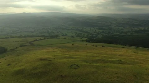  Stone Circle Drone Clip Wide Circling Extended, Moel Ty Uchaf, 4K, Wales Video stock 171854972