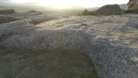 Stone city or Uplistsikhe (Georgian literally, "the lord's fortress") in Georgia Stock Footage 205003853