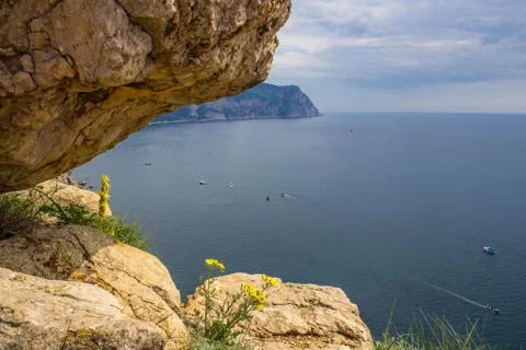 Stone on the cliff Stock Photos