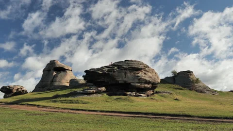 Stone clusters at the top of the hill Stock-Footage 146899071