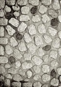 Stone cobble wall Stock Photos