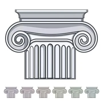 Stone column ancient cartoon vector graphic Ilustración de archivo