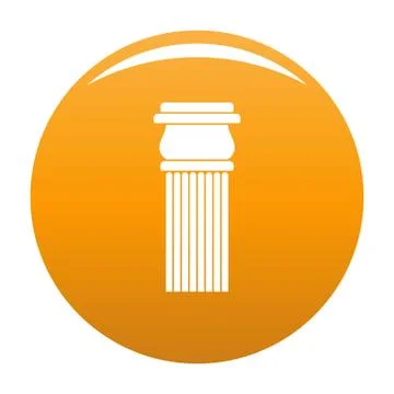 Stone column icon vector orange Stock Illustration