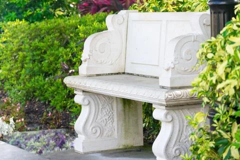 Stone columns in garden Stock Photos