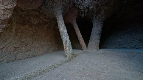 Stone columns in Guell park, Barcelona Stock Footage 234924010