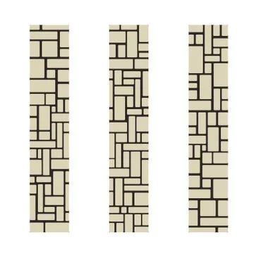 Stone columns or a piece of a brick wall. Vector illustration. Ilustración de archivo