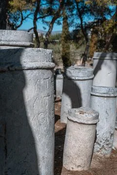 Stone Columns in Outdoor Setting Stock Photos