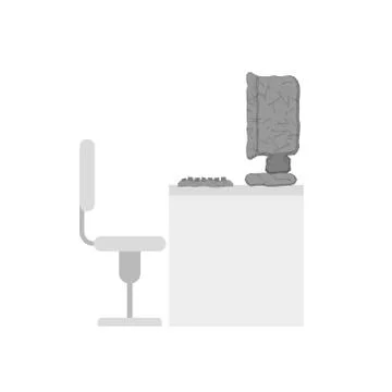 Stone computer. Prehistoric pc. Old laptop. Stone Age Technology Stock Illustration