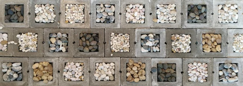 Stone in concrete block pattern background. Stock Photos