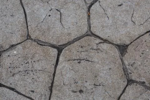 Stone cracked background base curved lines gray substrate urban Stock Photos
