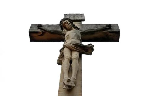 A stone cross, closeup Stock Photos