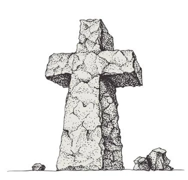 Stone cross Stock Illustration