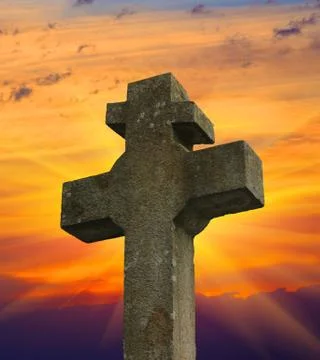 Stone cross Stock Photos