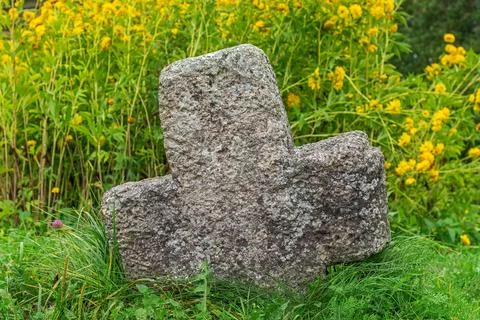 Stone cross. Stock Photos