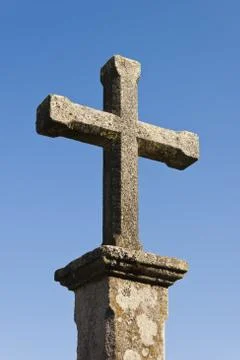 Stone cross vertical Stock Photos