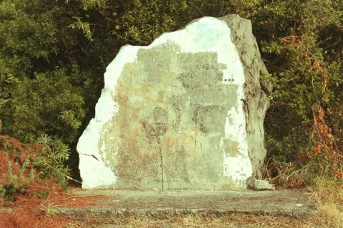 The stone at the crossroads Stock Photos