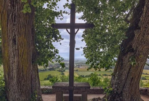 Stone crucifix Stock-Fotos