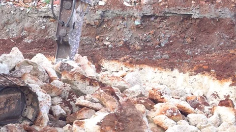 Stone crusher and crane in working Stock Footage 84443232