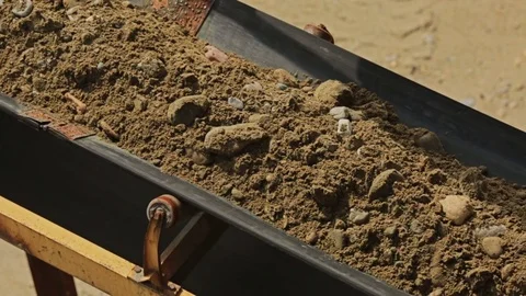 Stone crusher machine processing plant for crushed stone, sand and gravel Stock Footage 70353780